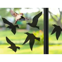 Pegatina anticolisión para la ventana 5 pájaros negros