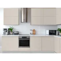 Vinilo Frente de cocina - tejido adhesivo decorativo imitación lino beige