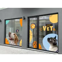 Pegatina publicitaria fondo transparente para escaparate