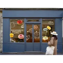 Rótulo de ventana fácil de instalar con fondo transparente para ventanas visibles desde el exterior