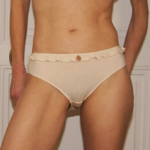 Culotte à volants coton bio et teinture végétale Sable rose