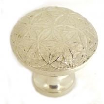 Lighthouse - Bouton De Meuble Géométrie Fleur De Vie En Métal Atgenté Epns - Décoration zen
