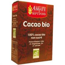 Abbaye De Sept-fons - Cacao 100 % Pur Sans Sucres Ajoutés Bio - 200 G - Abbaye De Sept-fons - Cacao & chocolat en poudre