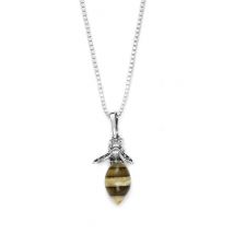 Le collier abeille en ambre de la Baltique sur argent 925