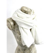 Echarpe blanc pure en jersey (tricoté) en cachemire naturel et...