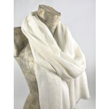 Étole, écharpe blanche en cachemire naturel et éthique du Népal.