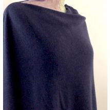 Poncho bleu marine en cachemire naturel et éthique du Népal