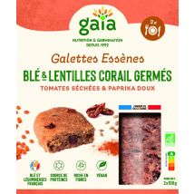 Gaia - Galettes Essènes De Blé & Lentilles Corail Germés, Tomates - Plats cuisinés