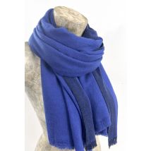 Étole, écharpe bleu majorelle à bordure bleu marine en...