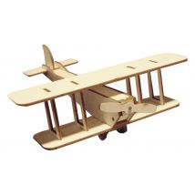 La Boutique Solaire - Maquette En Bois Avion Biplan - Maquettes