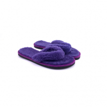 Tongs violettes en peau de mouton