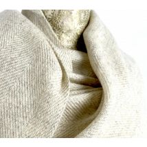 Étole, écharpe épaisse à larges chevrons beige très clair...