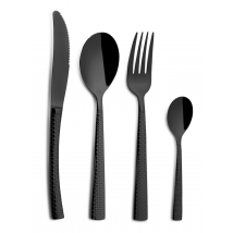Bloumi - Ménagère 24 Pièces Hidraulic Noir Inox 18% 3mm Comas - Couverts