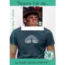 Ecoloco Bio T Shirts Creations - T-shirt Bio Respire Arbre Poumon Imprimé En France Artisan - Mode prêt à porter Homme