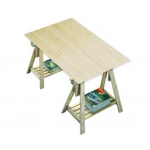 Europe & Nature - Bureau Tréteaux Inclinable Avec Plateau Bois - Mobilier écologique