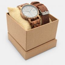 Montre en bois Homme COFFRET Montre en bois METRO BROWN