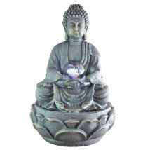 Zen'light - Fontaine D'Intérieur Grand Bouddha Méditation Avec Eclairage Led - Décoration zen