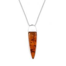 Collier ambre et argent.