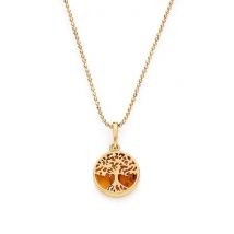 Collier arbre de vie en ambre et vermeil.