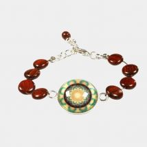 Bracelet acajou et cabochon Aura