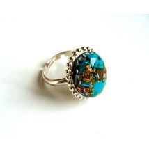 Bague orgonite turquoise en argent 925