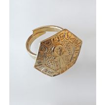 Bague croix de vie sacrée plaqué or
