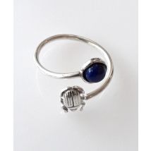 Bague Duo Couture Lapis Lazuli Scarabée Equilibre argent