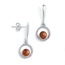 Boucles d'oreilles ambre et argent.