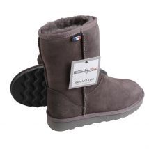 Bottes Short Fourrées Mouton Gris