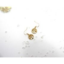 Boucles d'oreilles Arbre de Vie en plaqué or