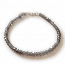 Bracelet en agate grise facetté, pierres naturelles, ∅ 4mn