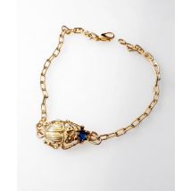 Bracelet plaqué or scarabée cristal d'azri bleu