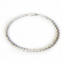 Bracelet en pierre de lune blanche facetté, pierres naturelles,...