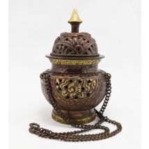 Vibrations Encens - Encensoir / Brûle-encens Tibétain Artisanal En Cuivre Et Laiton - Objets de décoration