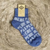 Chaussettes en lin - Made in France - Même pas peur - Bleu et Aube