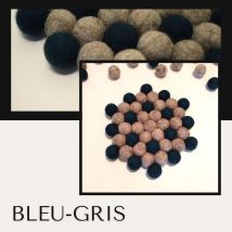 Ecocotte - Dessous-de-plat "boules En Feutre De Laine" Bleu-gris - Divers art de la table