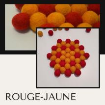 Ecocotte - Dessous-de-plat "boules En Feutre De Laine" Rouge-jaune - Divers art de la table
