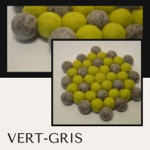 Ecocotte - Dessous-de-plat "boules En Feutre De Laine" Vert-gris - Divers art de la table