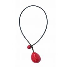 Collier cuir Ivoire végétal.