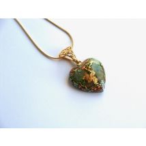 Pendentif orgonite coeur jade new