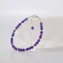 Pierre De Lune - Bracelet Améthyste Et Argent - Bijoux bien-être