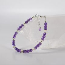 Pierre De Lune - Bracelet Améthyste Et Argent - Bijoux bien-être