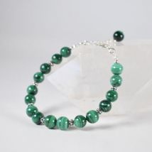 Pierre De Lune - Bracelet Malachite Et Argent - Bijoux bien-être