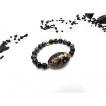 Les Orgonites - Bracelet Orgonite Ovale Obsidienne Flocon De Neige - Matériel de bien être