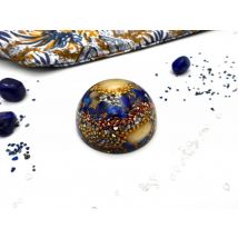 Les Orgonites - Demi Sphère Orgonite Calcite Orange Et Lapis Lazuli Moyen Modèle - Objets de décoration