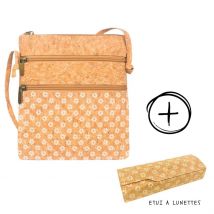 Lot Sac bandoulière en liège "Marguerite"+ Etui Lunettes- Sac en...