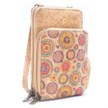 Sac bandoulière en liège "Mon compagnon Ronds couleurs"- Sac...