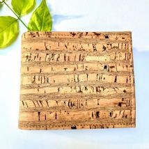 Portefeuille homme vegan en liège Zébré