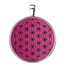 Bio-energy - Pendentif Fleur De Vie Rose Argenté 15 En 1 - Bijoux bien-être