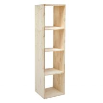 Europe & Nature - Etagère Pin Massif Germain 4x1 - Mobilier écologique